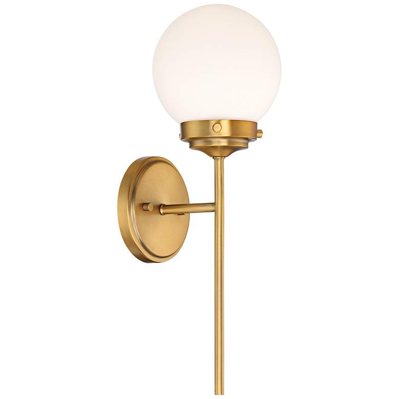 Image 5 360 Lighting Ayva 18 inch High Brass and White Glass Wall Sconce Set of 2 more views