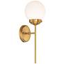 360 Lighting Ayva 18" High Brass and White Glass Wall Sconce Set of 2