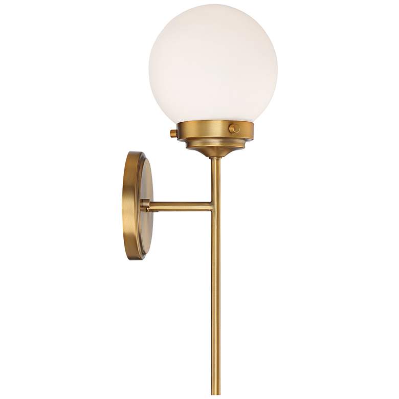 Image 6 360 Lighting Ayva 18 inch High Brass and White Glass Wall Sconce Set of 2 more views