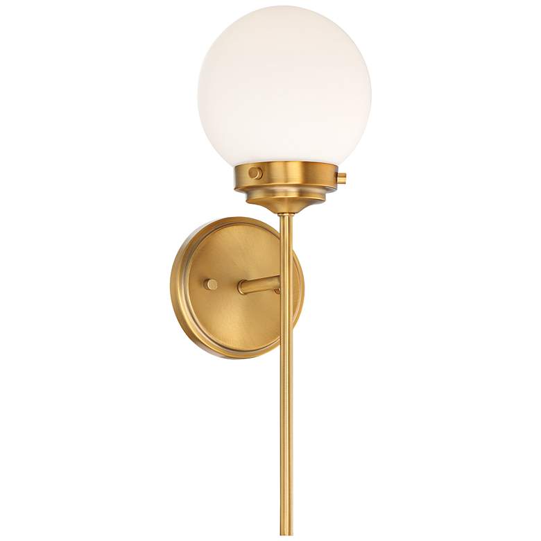 Image 2 360 Lighting Ayva 18 inch High Brass and White Glass Wall Sconce