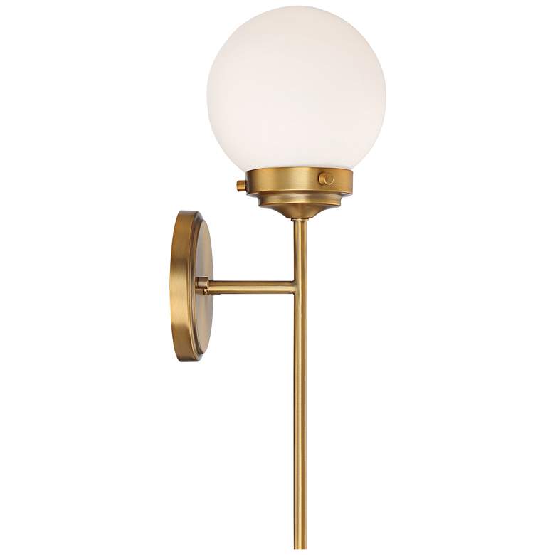 Image 6 360 Lighting Ayva 18 inch High Brass and White Glass Wall Sconce more views
