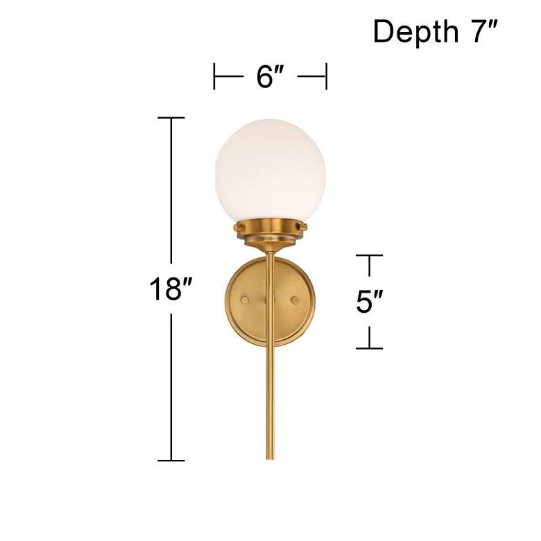 Image 7 360 Lighting Ayva 18" High Brass and White Glass Wall Sconce more views