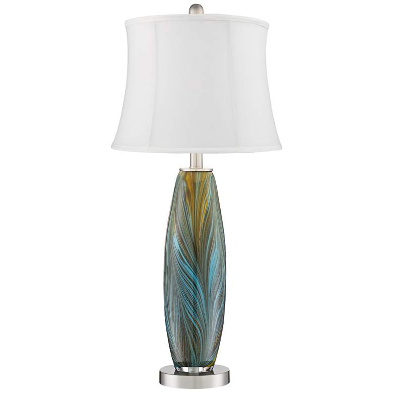 Image 6 360 Lighting Azure 26 3/4" Art Glass White Shade Table Lamps Set of 2 more views
