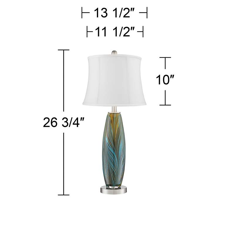 Image 7 360 Lighting Azure 26 3/4 inch Art Glass White Shade Table Lamps Set of 2 more views