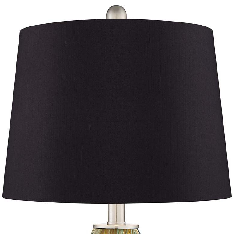 Image 2 360 Lighting Azure 26 3/4" Black Shade Art Glass Table Lamps Set of 2 more views