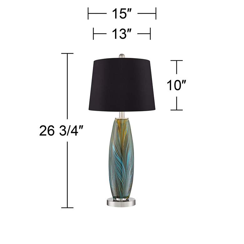 Image 7 360 Lighting Azure 26 3/4" Black Shade Art Glass Table Lamps Set of 2 more views
