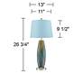 360 Lighting Azure 26 3/4" Blue Shade and Glass Table Lamps Set of 2