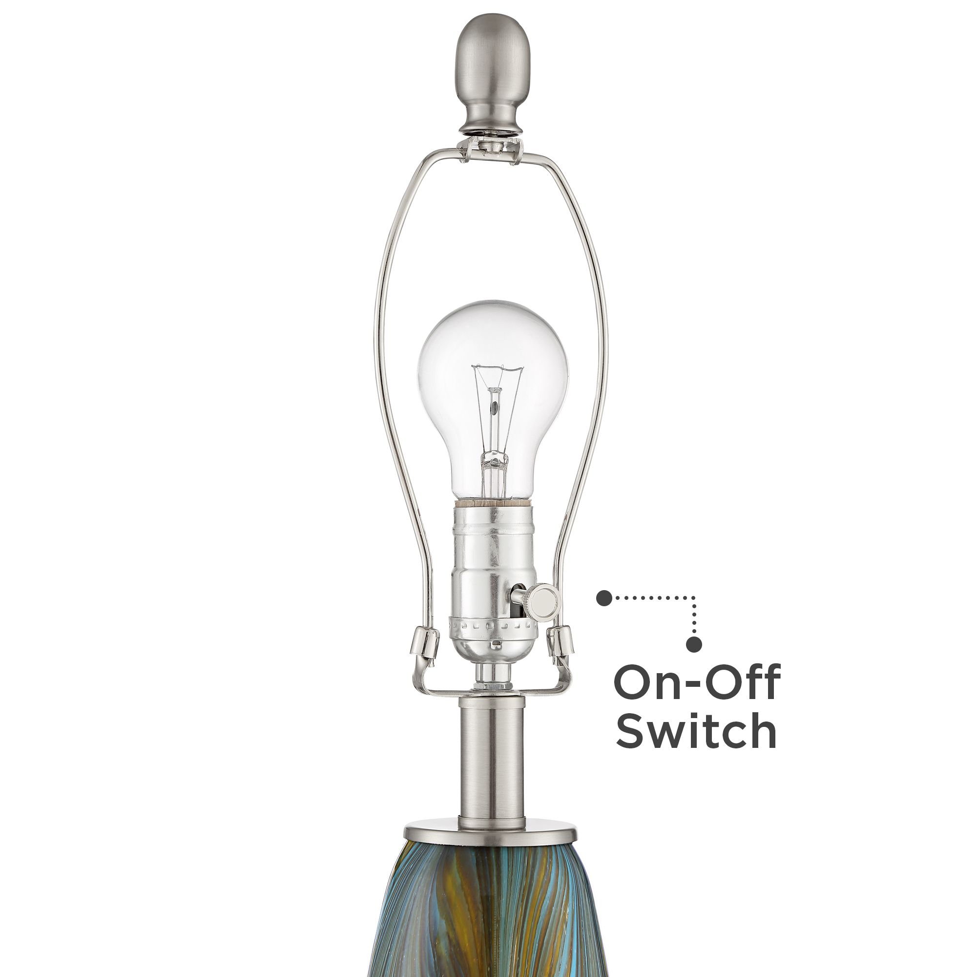 Image 3 360 Lighting Azure 29 1/2" Art Glass White Shade Table Lamps Set of 2 more views