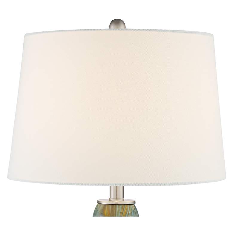 Image 3 360 Lighting Azure 29 1/2" Blue Art Glass Table Lamps Set of 2 more views
