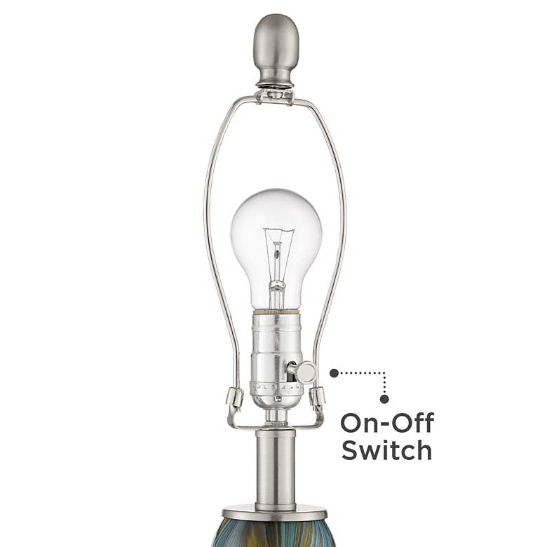 Image 4 360 Lighting Azure 29 1/2" Blue Art Glass Table Lamps Set of 2 more views
