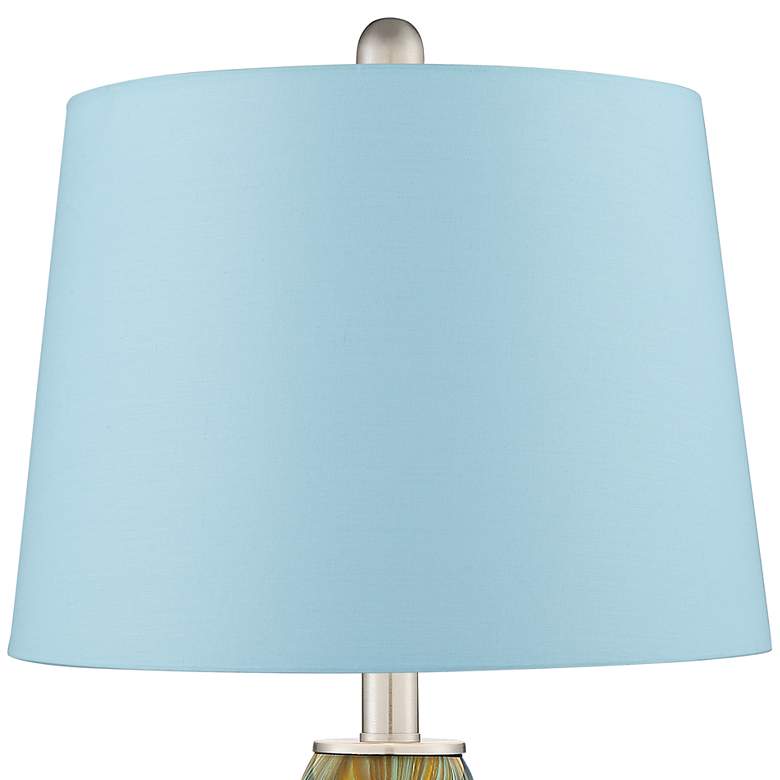 Image 2 360 Lighting Azure 29 1/2" Blue Shade and Glass Table Lamps Set of 2 more views
