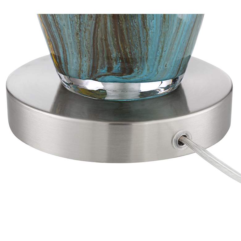 Image 5 360 Lighting Azure 29 1/2" Blue Shade and Glass Table Lamps Set of 2 more views