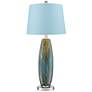 6_360 Lighting Azure 29 1/2" Blue Shade and Glass Table Lamps Set of 2 more views