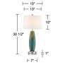 5_360 Lighting Azure 30 1/2" Art Glass Lamps with Round Acrylic Risers more views