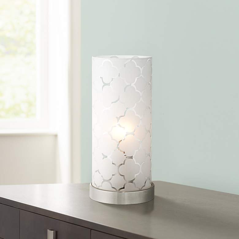 Image 1 360 Lighting Babette 11" High White Glass Cylinder Accent Lamp