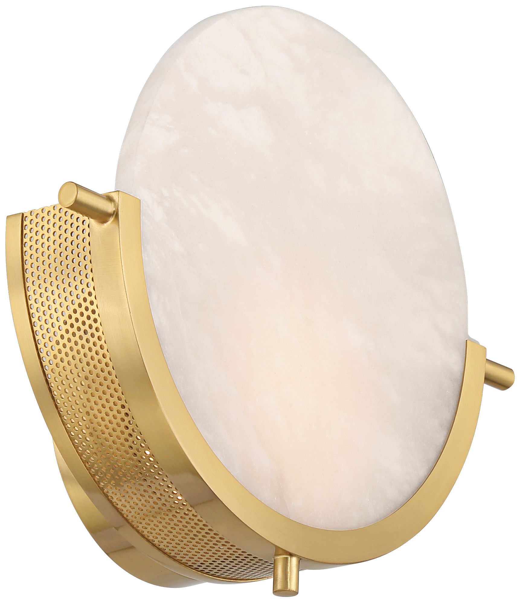 Watch A Video About the Barranco Warm Gold and Alabaster Pocket Wall Sconce