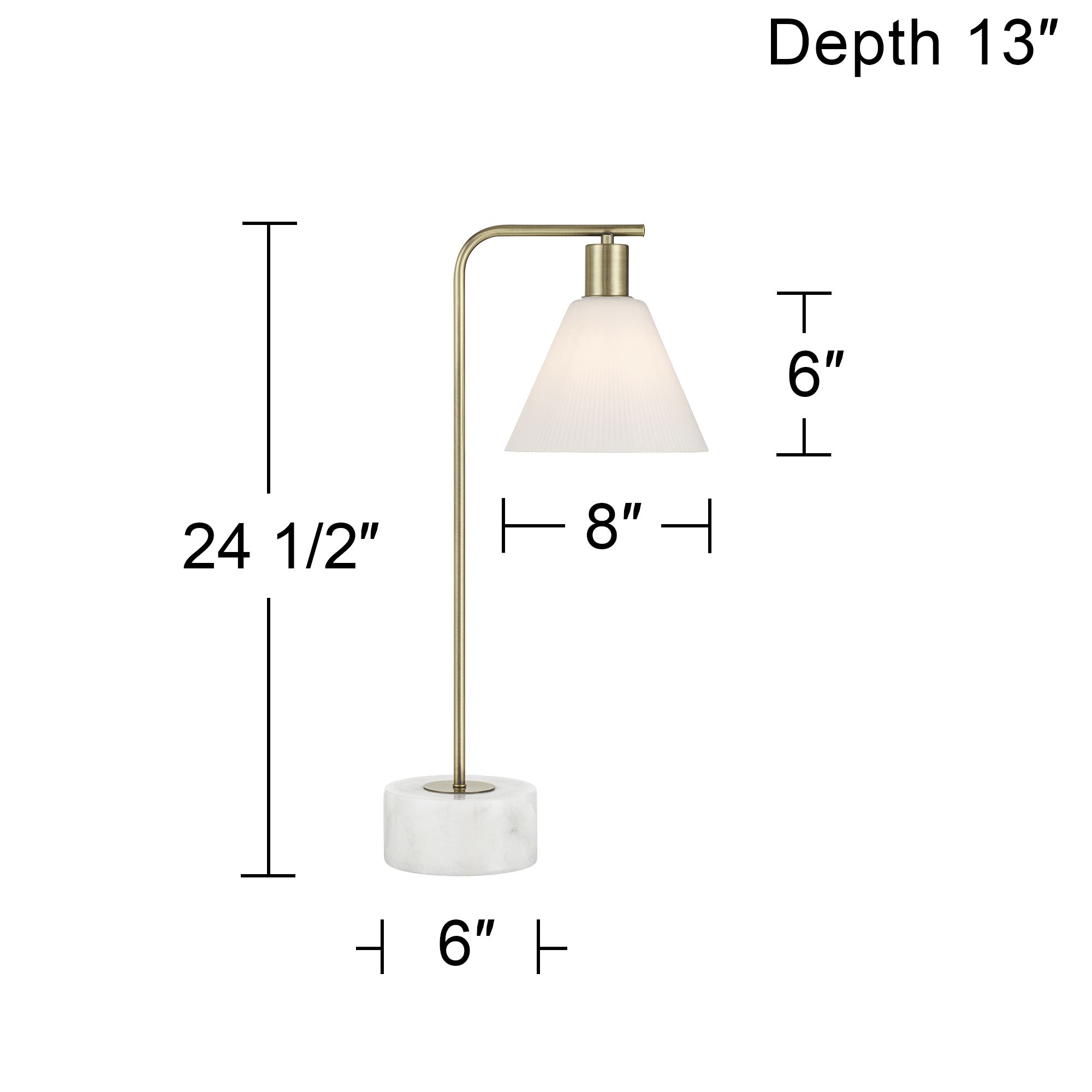 360 Lighting Bella 24 1/2" High Brass 1-Light Table Lamp