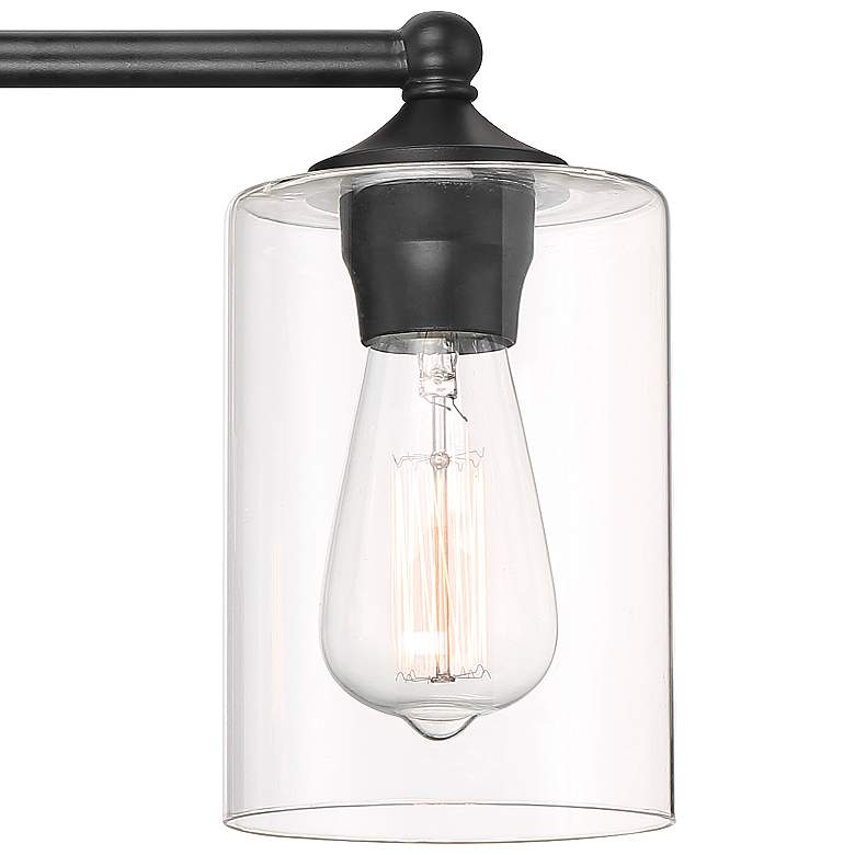 Image 3 360 Lighting Bellings 24" Black Bar Clear Glass 3-Light Bath Light more views