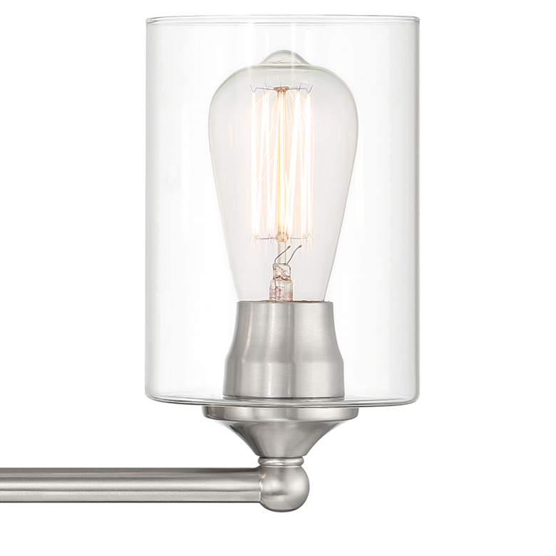 Image 3 360 Lighting Bellings 24" Nickel and Clear Glass 3-Light Bath Light more views