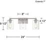 360 Lighting Bellings 24" Nickel and Clear Glass 3-Light Bath Light