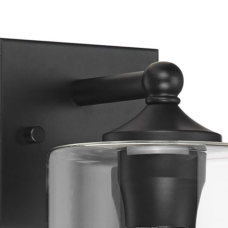 Image 3 360 Lighting Bellings 9 1/2" High Black and Glass Wall Sconce more views
