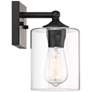 360 Lighting Bellings 9 1/2" High Black and Glass Wall Sconce