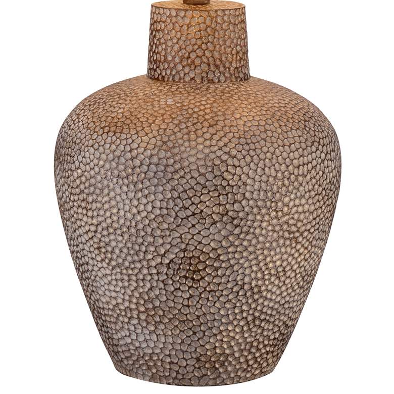 Image 6 360 Lighting Bentley 29" Brown Leaf Hammered Pot Rustic Table Lamp more views