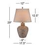 360 Lighting Bentley 29" Hammered Pot Table Lamp with USB Dimmer