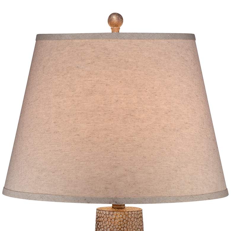 Image 3 360 Lighting Bentley Brown Leaf Hammered Table Lamp With Black Round Riser more views