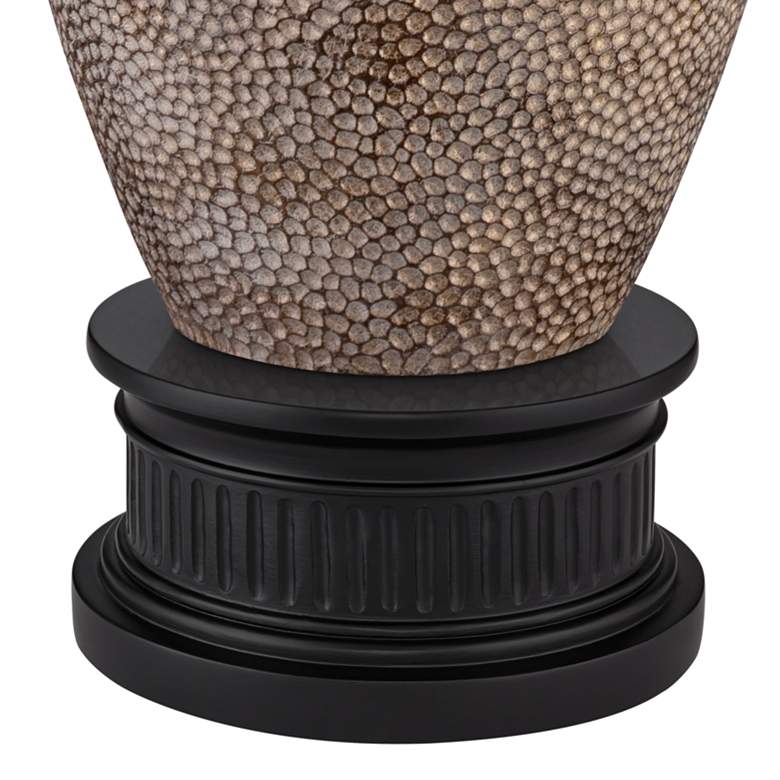 Image 4 360 Lighting Bentley Brown Leaf Hammered Table Lamp With Black Round Riser more views