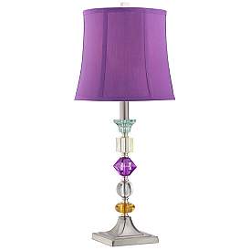 Image3 of 360 Lighting Bijoux 25 1/2" Modern Purple Table Lamp