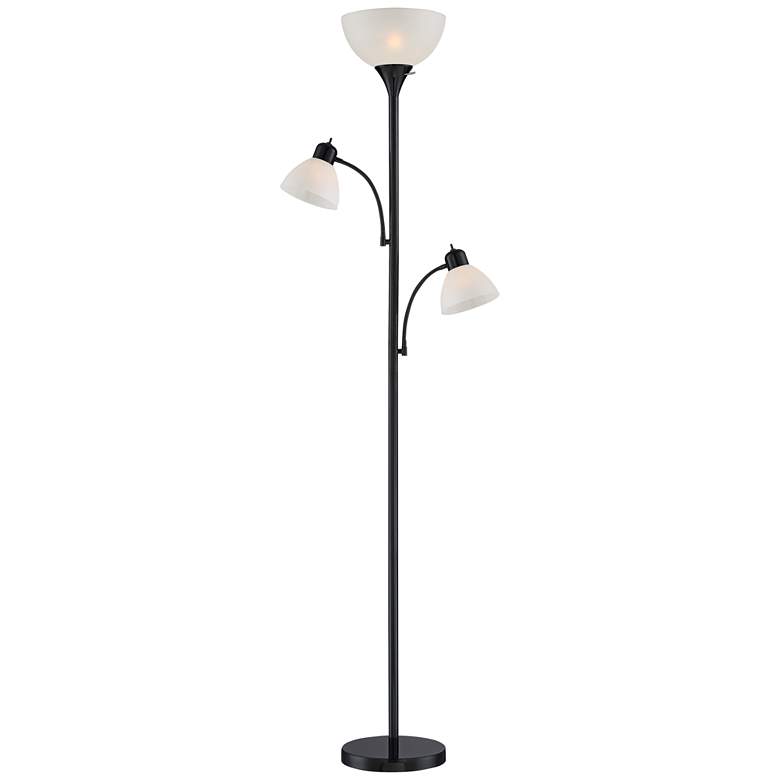 Image 2 360 Lighting Bingham 71 1/2" Black Tree Torchiere 3-Light Floor Lamp