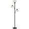 360 Lighting Bingham 71 1/2" Black Tree Torchiere 3-Light Floor Lamp