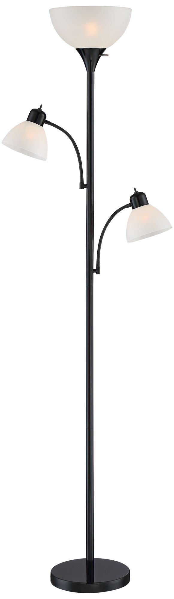 360 Lighting Bingham 71 1/2" Black Tree Torchiere 3-Light Floor Lamp