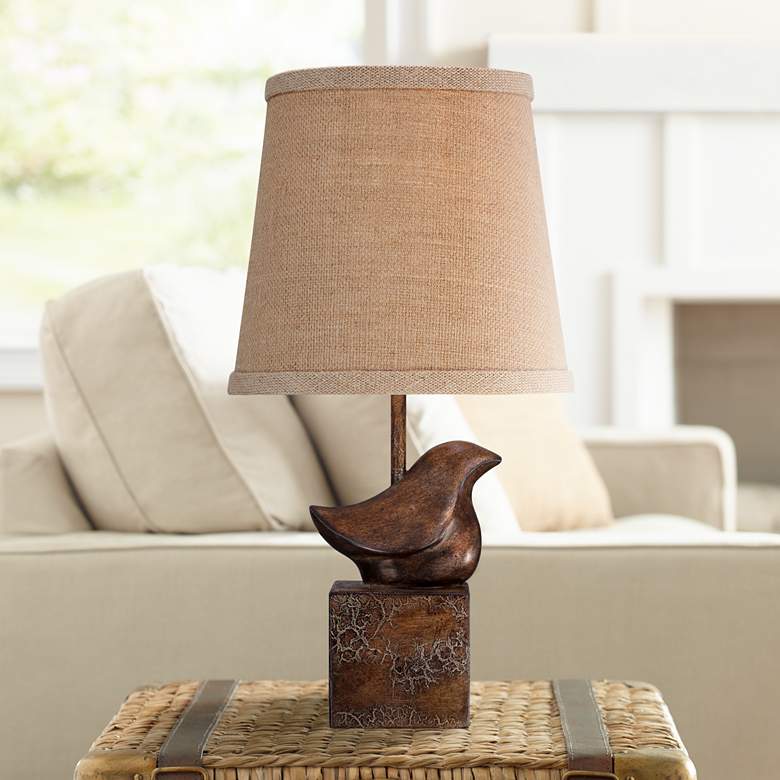 Image 1 360 Lighting Bird Moderne 15 1/2 inch Crackle Finish Small Accent Lamp