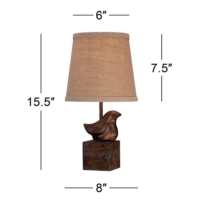 Image 6 360 Lighting Bird Moderne 15 1/2" Crackle Finish Small Accent Lamp more views