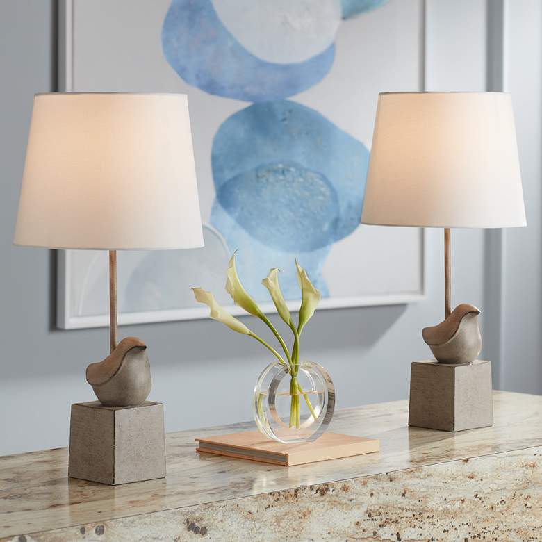 Image 1 360 Lighting Birdie 15 inch High Accent Bird Table Lamps Set of 2