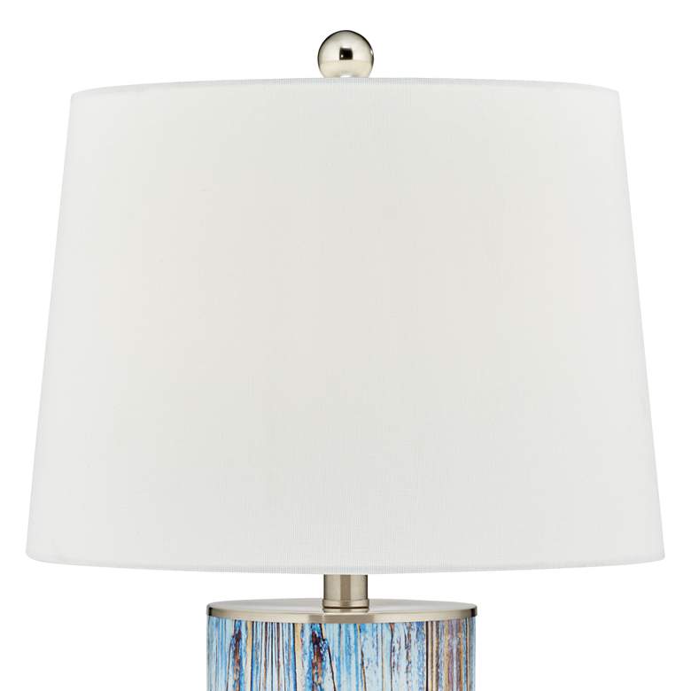Image 4 360 Lighting Blue Wood Pattern Table Lamp with Night Light more views