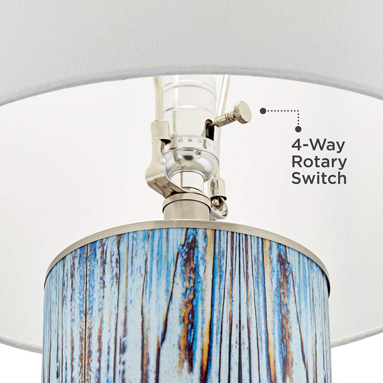 Image 5 360 Lighting Blue Wood Pattern Table Lamp with Night Light more views