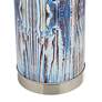 360 Lighting Blue Wood Pattern Table Lamp with Night Light