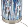 360 Lighting Blue Wood Pattern Table Lamp with Night Light