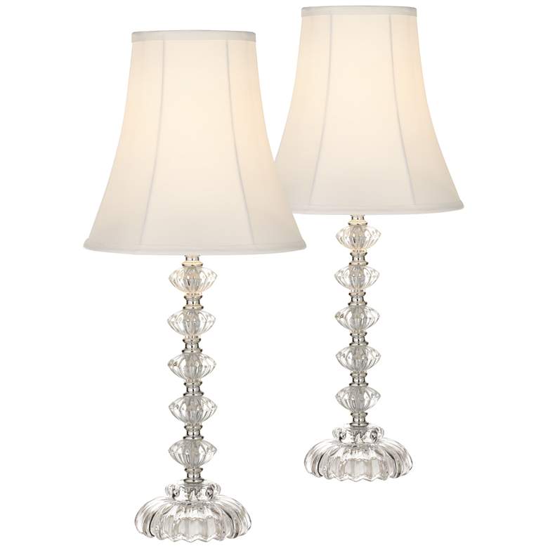 Image 1 360 Lighting Bohemian 21" Clear Stacked Glass Table Lamps Set of 2