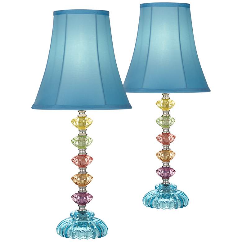 Image 2 360 Lighting Bohemian 21" High Stacked Glass Table Lamps Set of 2