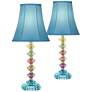 2_360 Lighting Bohemian 21" High Stacked Glass Table Lamps Set of 2