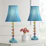 1_360 Lighting Bohemian 21" High Stacked Glass Table Lamps Set of 2