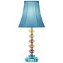 2_360 Lighting Bohemian 21" Teal Blue and Stacked Glass Lamp with Dimmer