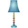 360 Lighting Bohemian 21" Teal Blue and Stacked Glass Lamp with Dimmer