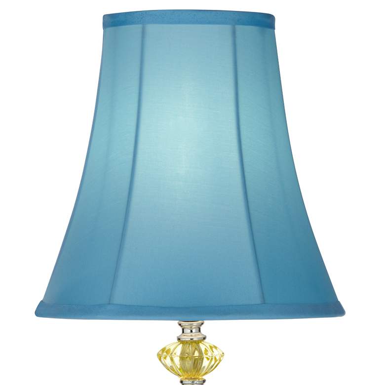 Image 3 360 Lighting Bohemian 21" Teal Blue and Stacked Glass Lamp with Dimmer more views