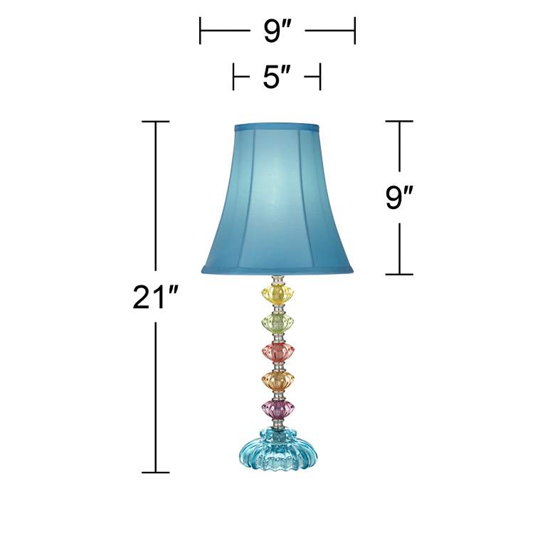 Image 6 360 Lighting Bohemian 21" Teal Blue and Stacked Glass Lamp with Dimmer more views