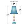 6_360 Lighting Bohemian 21" Teal Blue and Stacked Glass Lamp with Dimmer more views